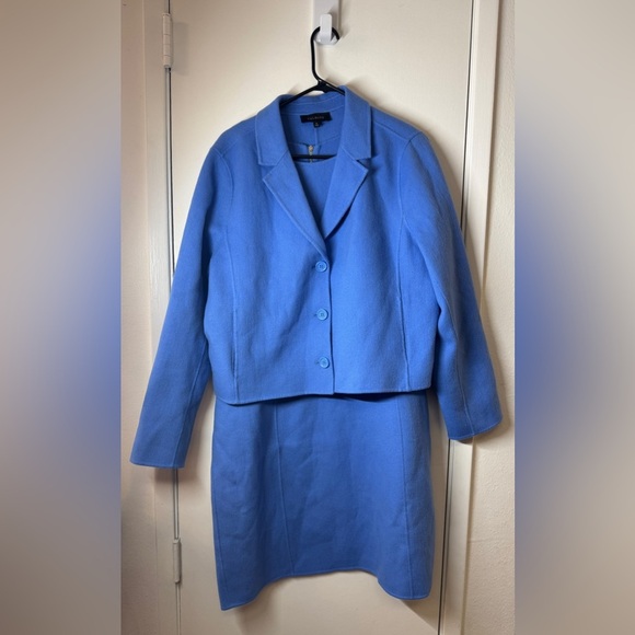 Talbots Women’s Wool Blend Boxy Blazer Sheath Sleeveless Dress Suit Set Size 18 - Picture 1 of 15